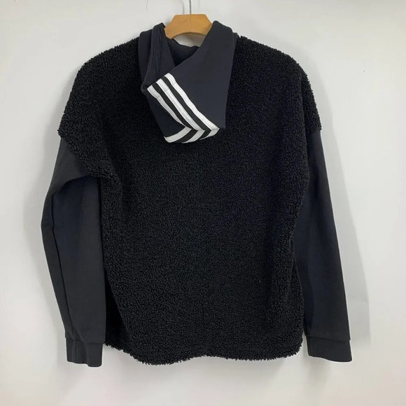 Adidas Women's Fuzzy Classic Long Sleeve Pullover Hoodie Size M - Picture 2 of 12